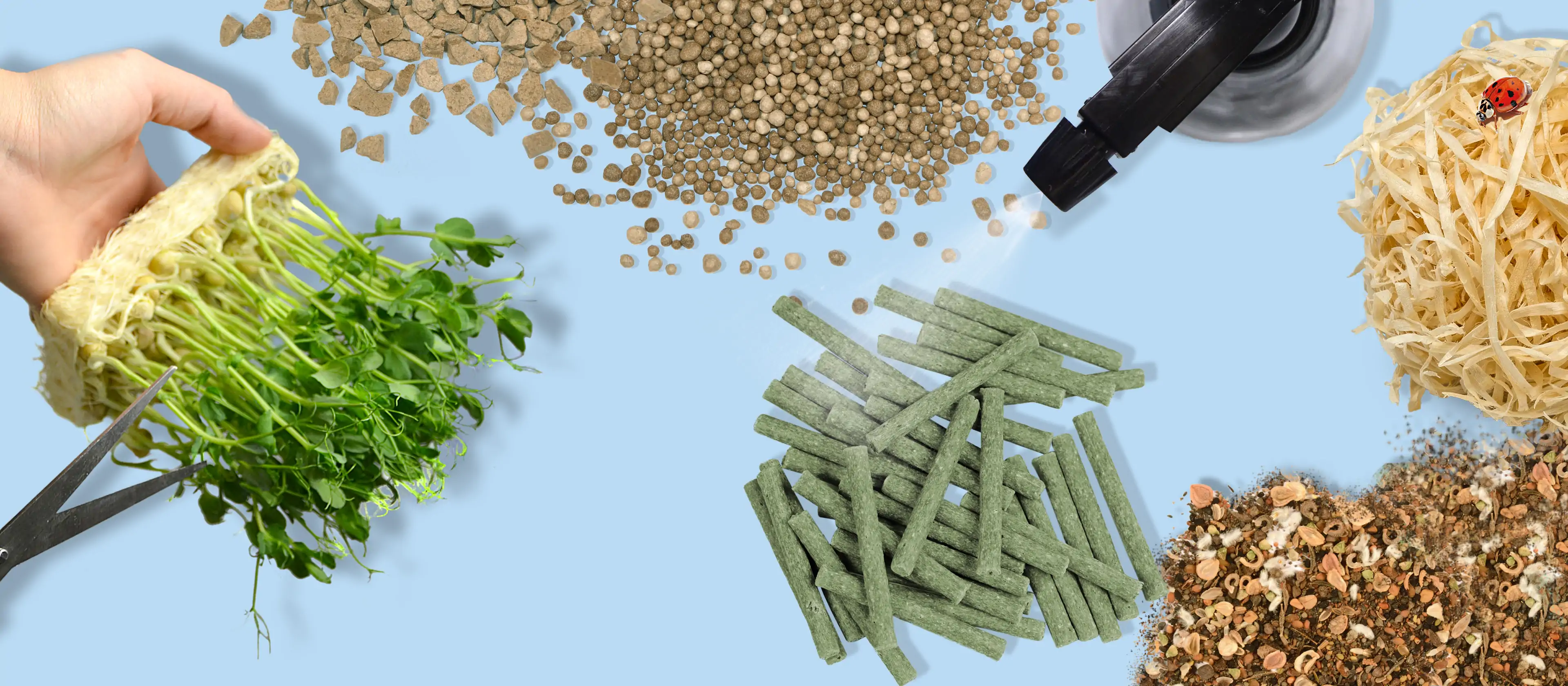 Plant cultivation with various agricultural products